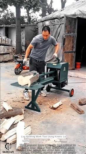 Log Splitting Work Tool Using Kinetic Log Splitter #worktool