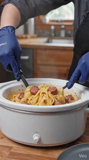 Stop prepping dry chicken! Try this creamy slow cooker sausage pasta! 🍝🔥