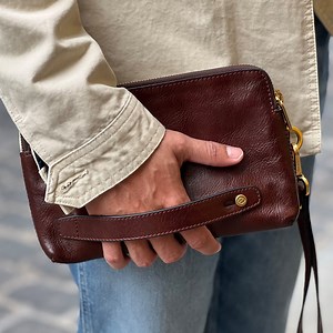 Leather Clutch for Men, Genuine Leather Purse, Wrist Bag for Men, Wristlet With Zipper, Birthday Gift for Him - Etsy