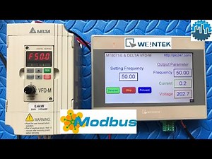 Weintek MT8071iE & DELTA VFD-M "Modbus-RTU" Tutorial
