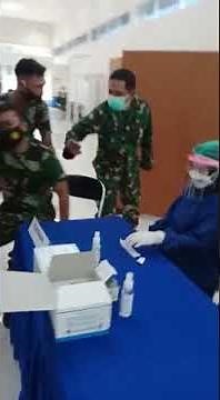 A soldier man scared of injection