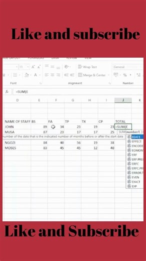 How to insert formula in Microsoft excel