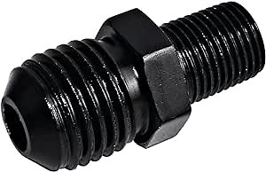 6AN Male to 1/8 Fitting Adapter Union Connector Fuel Oil Pipe Automotive Fuel System Fittings Aluminum Anodized Black