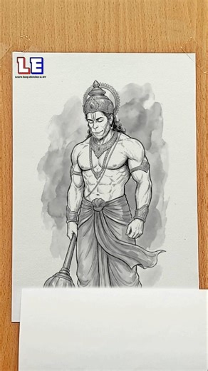 #shorts God Hanuman Realistic pencil shading sketch 🚩 Hanuman Ji Drawing 🚩 shorts viral #hanuman