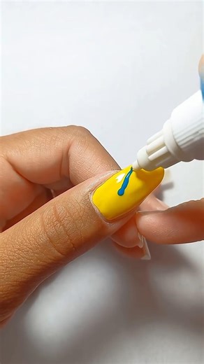 Beautiful Yellow Nail Art Design At Home 🏡 #simplenails #nailartathome #shortsfeed