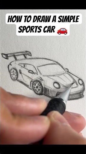 HOW TO DRAW A SIMPLE SPORTS CAR 🚗 #sportscar #car #art #drawing ‪@rtwrite‬ #shorts #youtubeshorts