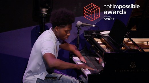 Darrius Simmons, a self-taught pianist with a unique style he created to adapt to playing with only four fingers, performs his original composition "Dreams are Forever" at the 2019 Not Impossible Awards 🎹🎼🎶 | Not Impossible