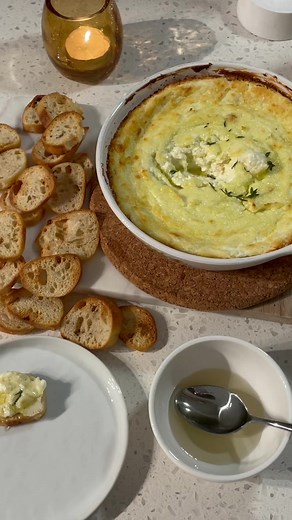 Delicious Creamy Roasted Garlic Baked Goat Cheese Recipe