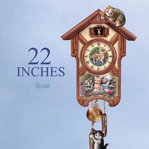 Kittens make the most of every moment in this cat art cuckoo clock. Shop Now! http://bit.ly/2ObOgcF | The Bradford Exchange
