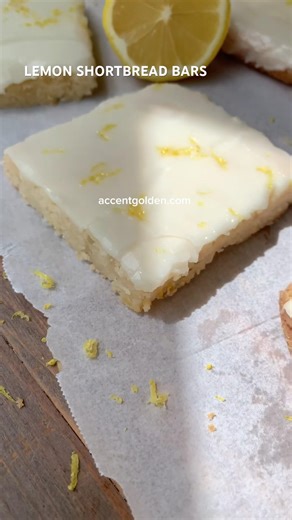 one bowl lemon shortbread bars 🍋🍋