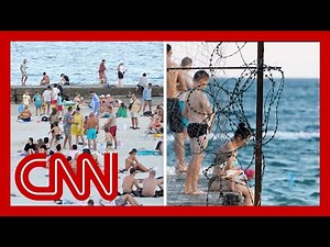 A day at the beach ... in a war zone