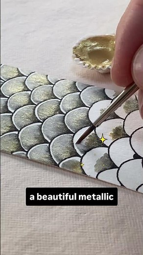 "Mermaid Scales" Pattern with Pilot G2 Gel Pen + Watercolor #pilotpen #gelpens #doodleart #pattern