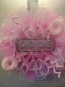 Handmade Pink Candy Cane Christmas Wreath: Sweet Shop Door Decor - Etsy Canada
