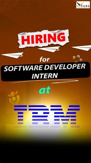 V Cube Placements on Instagram: "📢 "𝑰𝑩𝑴 𝑰𝒔 𝑯𝒊𝒓𝒊𝒏𝒈 – 𝑺𝒐𝒇𝒕𝒘𝒂𝒓𝒆 𝑫𝒆𝒗𝒆𝒍𝒐𝒑𝒆𝒓𝒔 (𝑰𝒏𝒕𝒆𝒓𝒏)" IBM is hiring Frontend, Full Stack & QA/Test Automation Graduates to work on cutting-edge Automation & Cloud technologies. 🎓 Eligibility ✔ Bachelor’s Degree (CS or equivalent) 🛠 Skills Required Programming: Java / Python / Go Frontend: React, JavaScript, HTML, CSS Backend: Node.js API Development & Testing Test Automation: Jest, Cypress, Ansible, Python Version Control: GitHub 