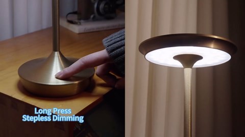 LED Cordless Table Lamps Rechargeable - Outdoor 6000mAh Battery Operated Portable Tables Light 3 Color Stepless Dimming Lamp with Memory Function for Patio Restaurant Dining Blue