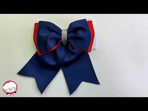 Como hacer moños escolares con listón para niñas | moños fáciles de hacer | lazos de listón fáciles