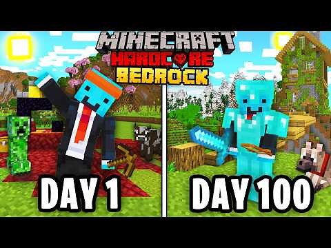 I Survived 100 Days of HARDCORE Minecraft Bedrock... Here's What Happened!