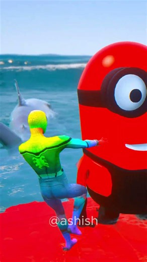 spiderman vs minion water ragdoll #gta