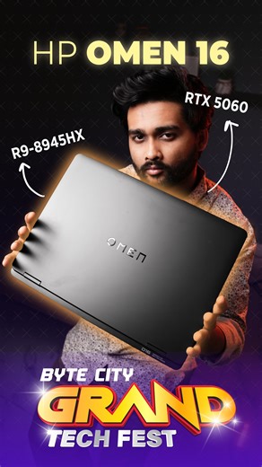 BYTE CITY on Instagram: "HP OMEN 16 The best Omen you can get in the buget around 170k 💥 • AMD Ryzen R9-8945HX processor (up to 5.4 GHz maximum turbo clock frequency, 64 MB L3 cache, 16 cores and 32 threads) • 16 GB (1 x 16 GB) DDR5-5200 MT/s dual-channel memory RAM • 1 TB PCIe 4.0 NVMe M.2 SSD • NVIDIA GeForce RTX™ 5060 8 GB GDDR7 discrete graphics card (dedicated video memory) • 16-inch, 2.5K (2560 x 1600), 240Hz VRR variable refresh rate, 3 ms response time, IPS, narrow border, low blue ligh