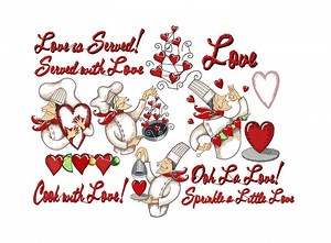 Chef's Embroidery Design Bundle - Kitchen Embroidery Designs Machine Embroidery Pattern - Heart Embroidery File - Heart Embroidery Design - Etsy