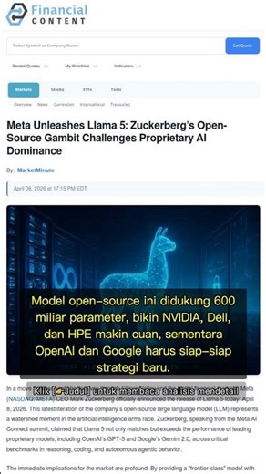 🧐👉 Meta Llama 5: AI Open-Source Bikin Panas Pasar, GPT-5 & Gemini 2.0 Kena Sikut! #QixNewsAI