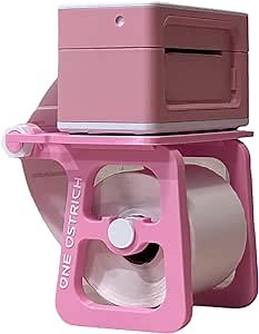 Burd Thermal Printer Label Roll Holder Stand - Plastic Paper Holder, Thermal Label Holder for Rolls, Work with Desktop Label Printer, Suitable for Home, Office - Pink (3D Printed)
