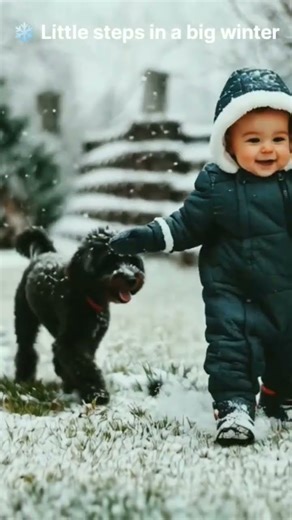 Pure winter joy ❄️ Little girl running through snowfall ASMR Snow Sounds #wintermorning