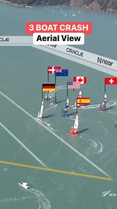 298K views · 339 reactions | Aerial view of the 3 boat crash with Canada and Denmark  #sailgp #sailing #crash #racing #sports | United States SailGP Team | Facebook
