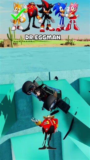 🔥Car Drive Sonic Challenge vs SONIC, AMY, TAILS, SHADOW, DR EGGMAN!🔥🚘 #sonic #ytshorts #beamngdrive