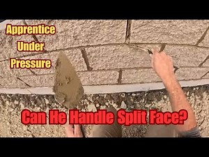 Mason Apprentice Lays First Split Face Block — Pressure’s On!