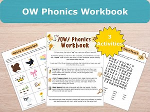 OW Phonics Worksheet | Printable Reading Activity | Treasure Hunt, Wordsearch & Sound Sort - Etsy Canada