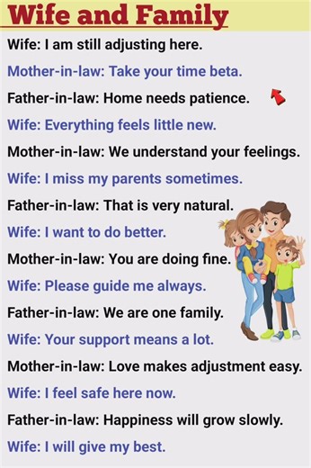 Conversation Between Wife and Family in English || Dialogue writing #conversation #shorts