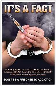Don’t Be a Prisoner to Addiction Poster - e-cigarette educational poster - nicotine addiction – quit vaping – school nurse office sign - anti-vaping campaigns – 11 x 17