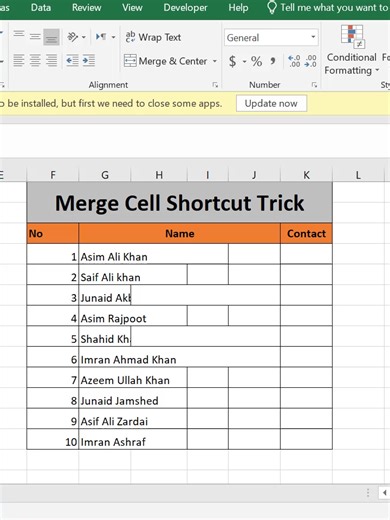 Excel Merge Cell Shortcut for Beginners