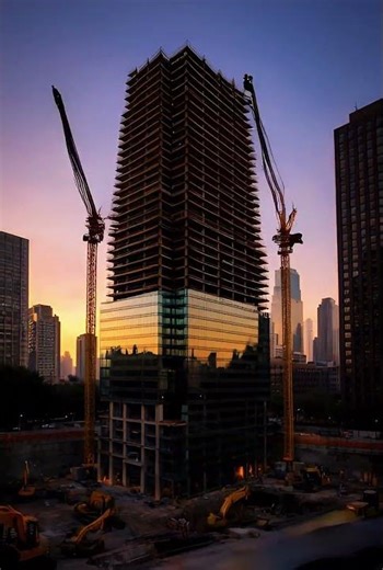 How Engineers Build Giant Buildings Step by Step #shorts #construction #engineering #timelapse