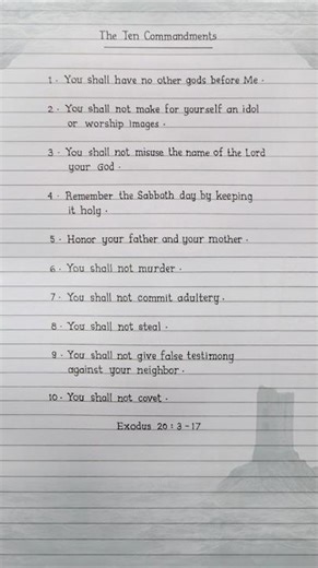 Satisfying Handwriting : The Ten Commandments