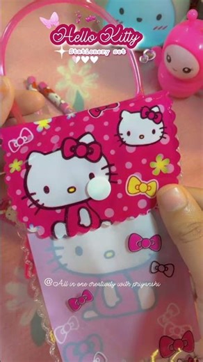 ASMR Unboxing of cute hello kitty stationery set #shorts