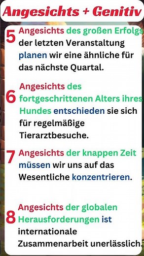Deutsch B2 bis C1/ Die Präposition ( Angesichts + Genitiv )