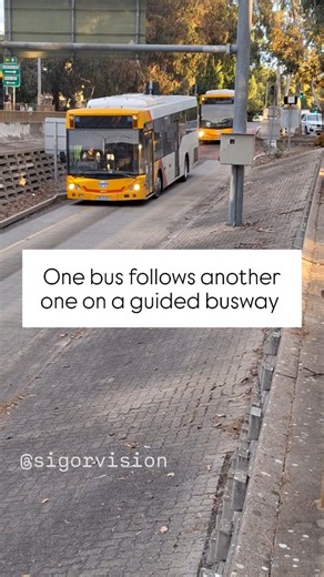sigorvision | One bus follows another one on a guided busway. Follow @sigorvision #australia #Adelaide #adelaidestreets #Bus #publictransport... | Instagram