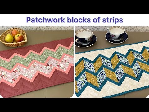 Strips Plaited into a Table Runner. Quilted Table Runner Tutorial