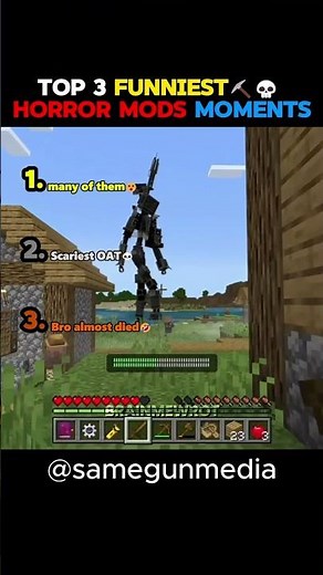 Top 3 Funniest Horror Minecraft Mods Moments 😂💀 #shorts
