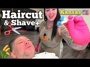 💈KANSAS GIRL LIKES HER MEN PAMPERED to the FULLEST (ASMR Haircut, Shave, Waxing, Massage, Hair Wash)