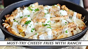 Cheesy French fries with homemade ranch sauce | Easy loaded fries recipe