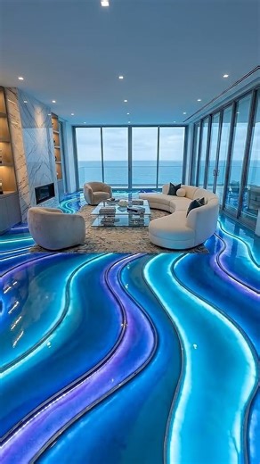 Futuristic Luxury Interior with Epoxy Floor ✨🔥 Modern Design