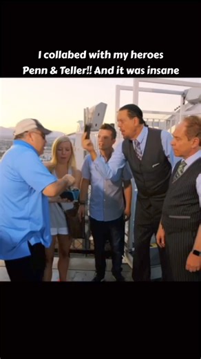 I say meet your heroes!! What a fun trick with the masters, Penn & Teller #magicians #collab #lasvegas | Mat Franco
