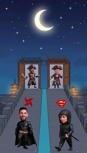 Messi gegen Ronaldo im Wettkampf… Roter Ninja gegen Superman 🥷🔴🦸‍♂️💀