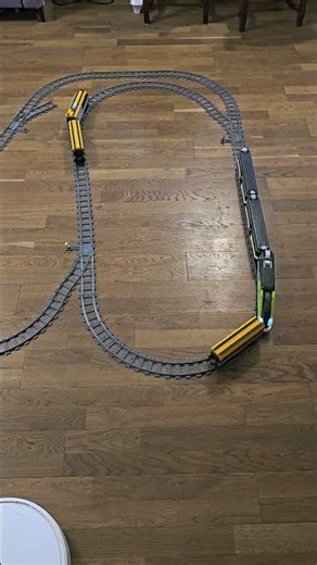 Two LEGO trains switching loops on a double-oval layout! 🚆🔁