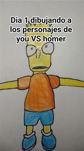 Dia 1 dibujando a los personajes de you VS homer