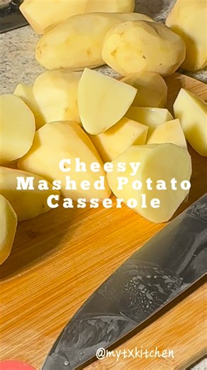 Cheesy Mashed Potato Casserole Creamy mashed potatoes loaded with cream cheese, sour cream and topped with shredded cheddar cheese. This casserole is a family favorite (recipe inherited from my MIL) and a delicious way to serve potatoes to a crowd. Plus, you can make these potatoes the day before. Just prep it, put it in the fridge and bake when you are ready. What Christmas side dish tastes like home to you? Comment ‘send recipe’ to have the recipe link sent to your DMs. https://mytxkitchen.com