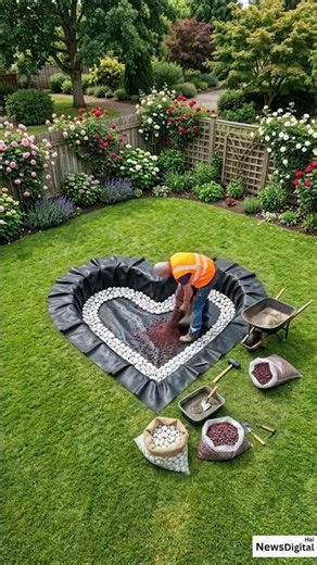 They Built a Romantic Heart-Shaped Pond in the Backyard! ❤️